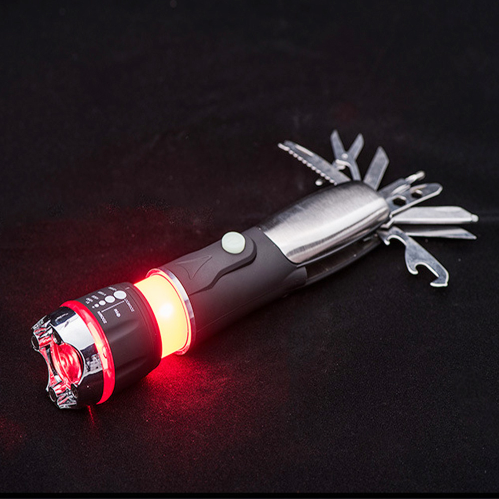 Promotional Gifts Aluminum Tactical Led Torch Super Bright Multifunction Emergency Flashlight with Multi Tool