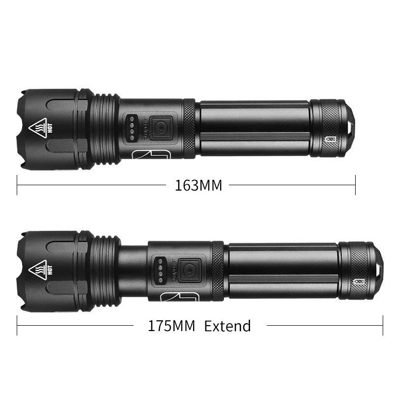 1000 Lumen XHP50 Led Flashlight Torch USB Rechargeable Aluminum Zoomable Flashlight