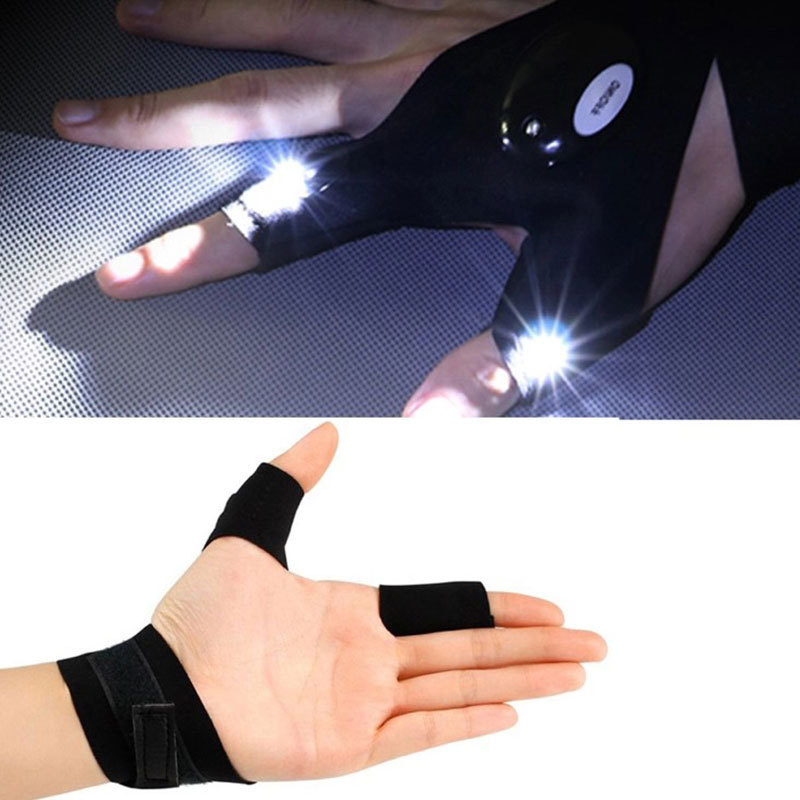 Portable Dry Battery Powered LED Multifunction Working Mitten Flashlight Finger Lamp