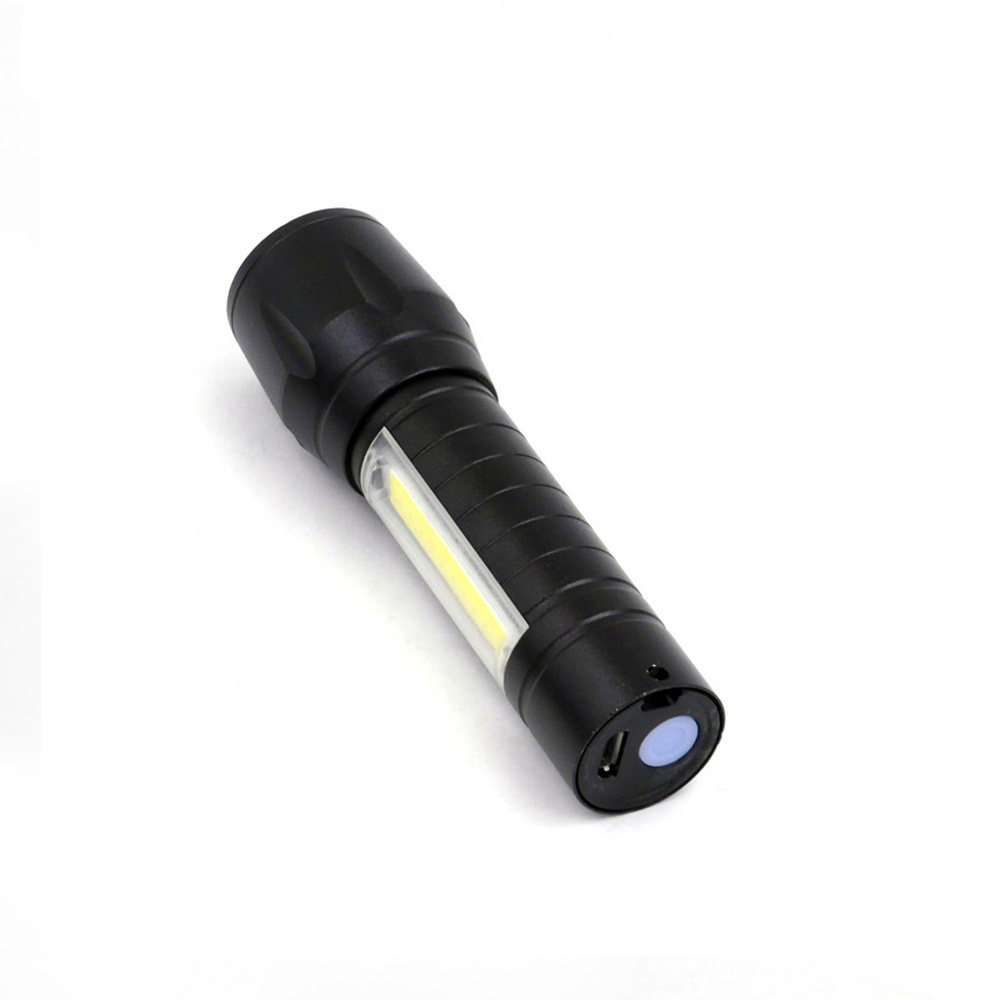 Aluminum Mini Pocket COB Torch Light Small LED Zoom Tactical Flashlight With 14500 Rechargeable Battery