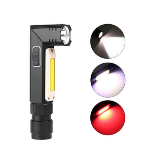 Aluminum Headlamp Flashlight 90 Degree Rotatable Head Usb Charging Outdoor COB Led Work Torch Light