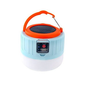 Remote Control Solar Power Emergency Light Outdoor Portable Rechargeable Led Camping Lantern With Hook