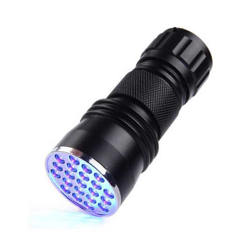 Battery Powered 21 Led UV 365nm 395nm Black Light 3W Ultra Violet Flashlight For Cat Urine Detector