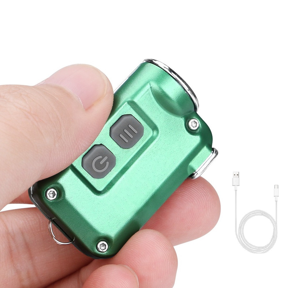 Pocket Mini Flashlight Dual Switch LED Backpack Light Torch USB Rechargeable Keychain Lamp