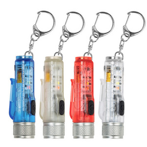 LED Keychain Flashlight Small Size Portable USB Rechargeable Magnetic Mini Flashlight with 10 light modes