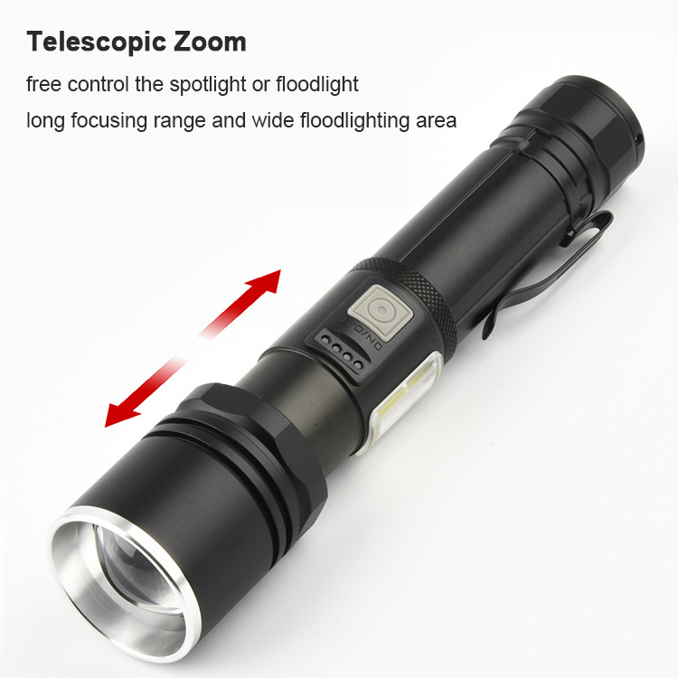 Outdoor Adventure White Laser Aluminum Alloy Usb Rechargeable Flashlight For Night Work Camping Emergency Lighting