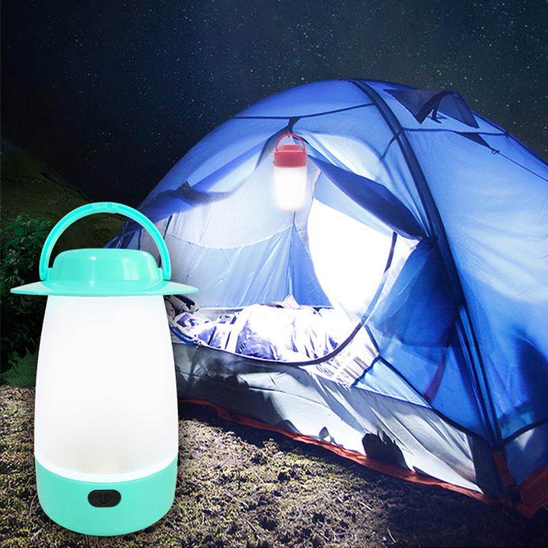 Indoor Outdoor Portable Mini Kids Night Light Rechargeable Plastic Tent Lamp Camping Hanging Lantern