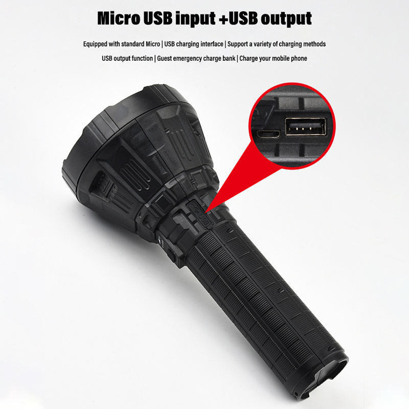 Super Torch 1500 Meters USB Rechargeable Flashlight 30W 2500 Lumen XHP70 Led Torch Flashlight