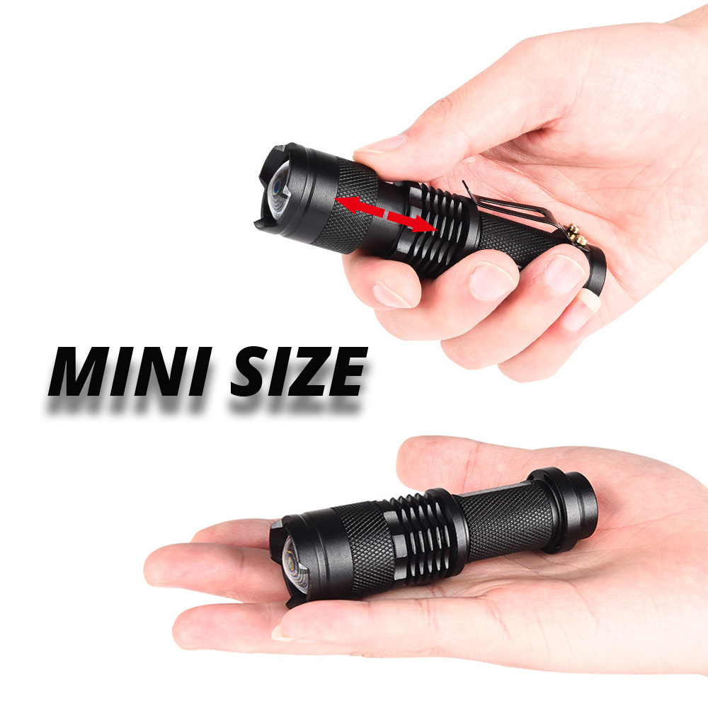 Portable Mini Penlight Rechargeable Led Flashlight COB Lamp 2000 Lumens Zoom Torch for Outdoor