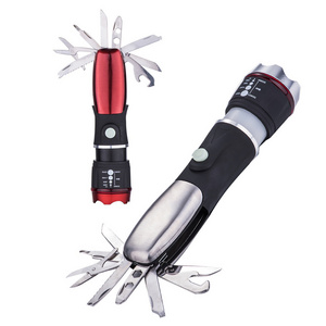 Promotional Gifts Aluminum Tactical Led Torch Super Bright Multifunction Emergency Flashlight with Multi Tool