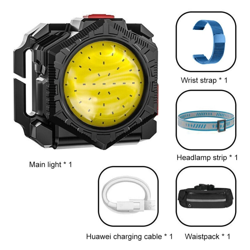 Angle Adjustable Mini Outdoor Light 3 In 1 Wrist Light Headlight Waist Bag Light COB Mini Flashlight