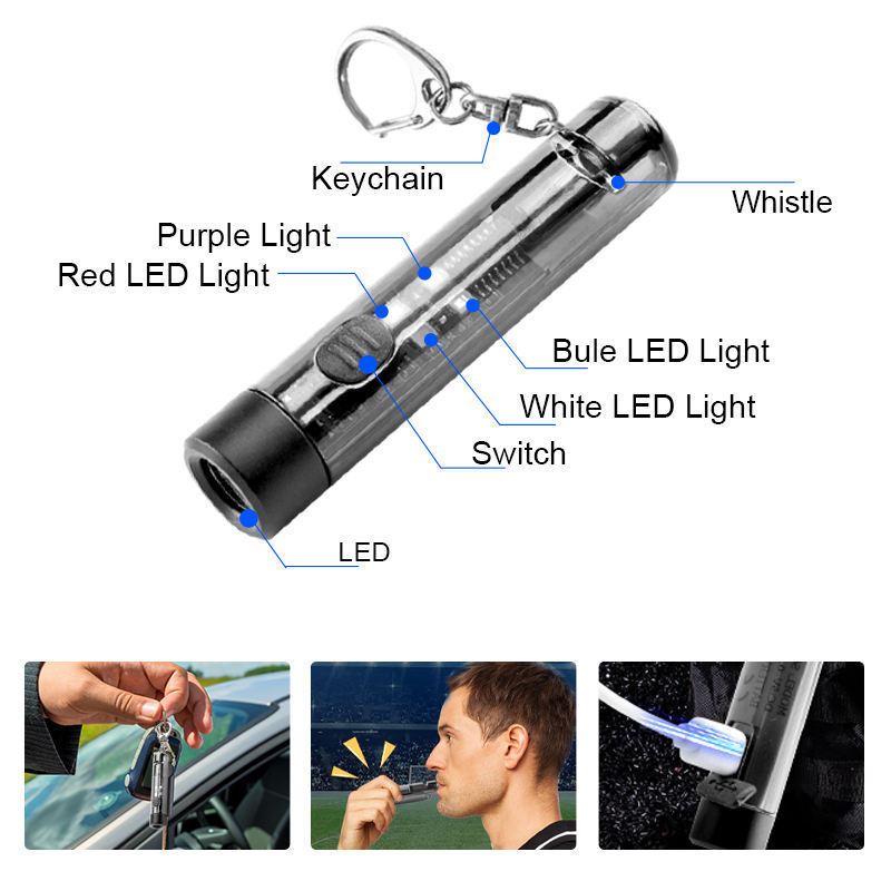 USB-C Rechargeable Keychain EDC Flashlight 100 Lumens Pocket Mini Flashlight with 5 Light Modes for Camping and Emergencies