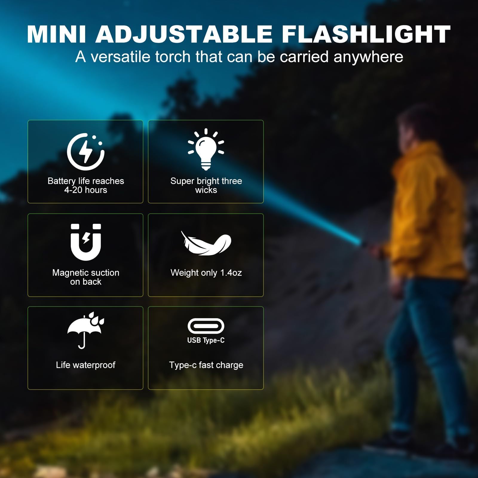 Usb Rechargeable Led Flashlight Pocket LED Small Super Bright Flash Light Powerful Mini Flashlight with Clip