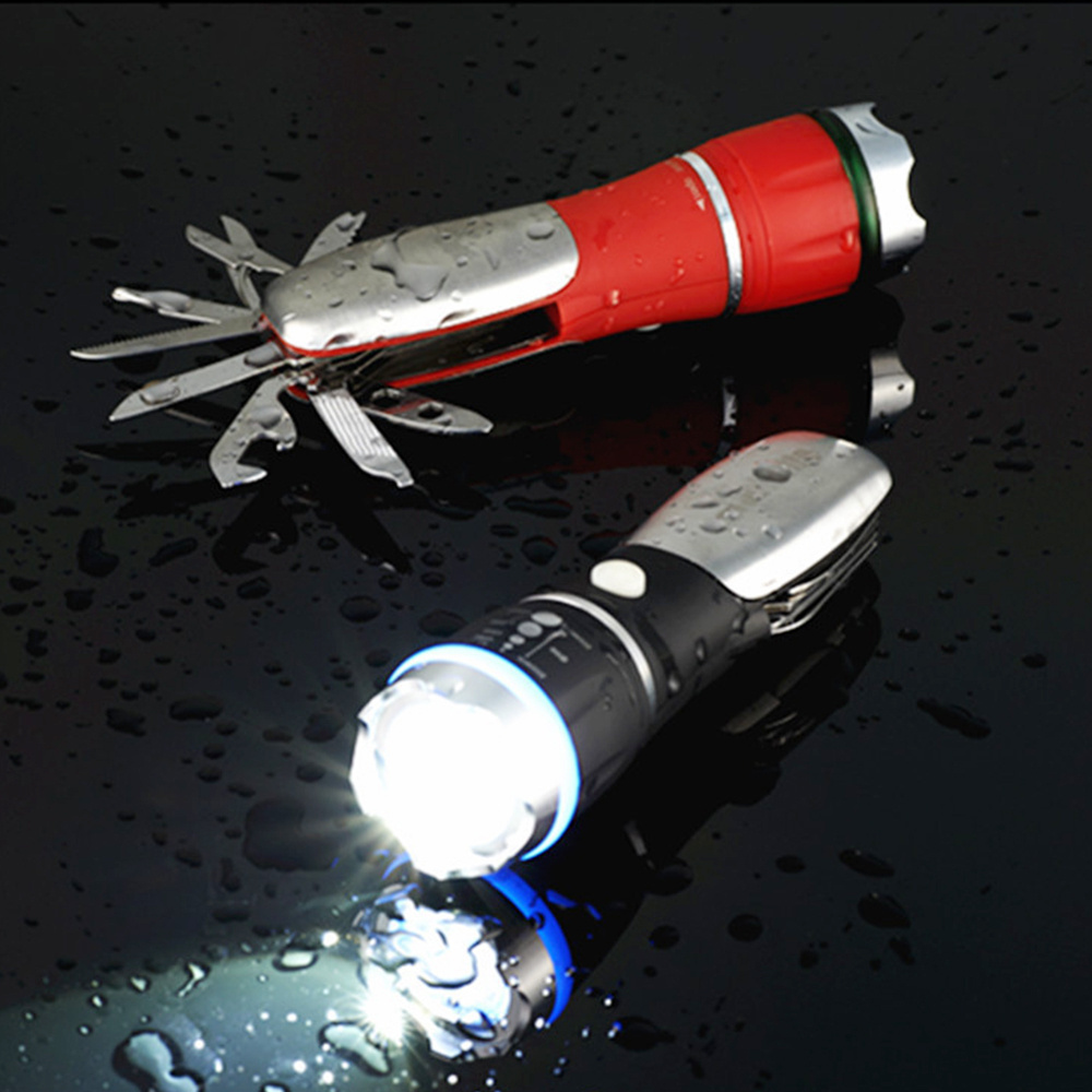 Promotional Gifts Aluminum Tactical Led Torch Super Bright Multifunction Emergency Flashlight with Multi Tool