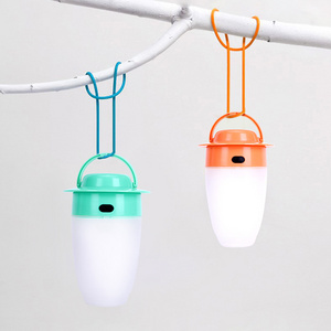 Indoor Outdoor Portable Mini Kids Night Light Rechargeable Plastic Tent Lamp Camping Hanging Lantern