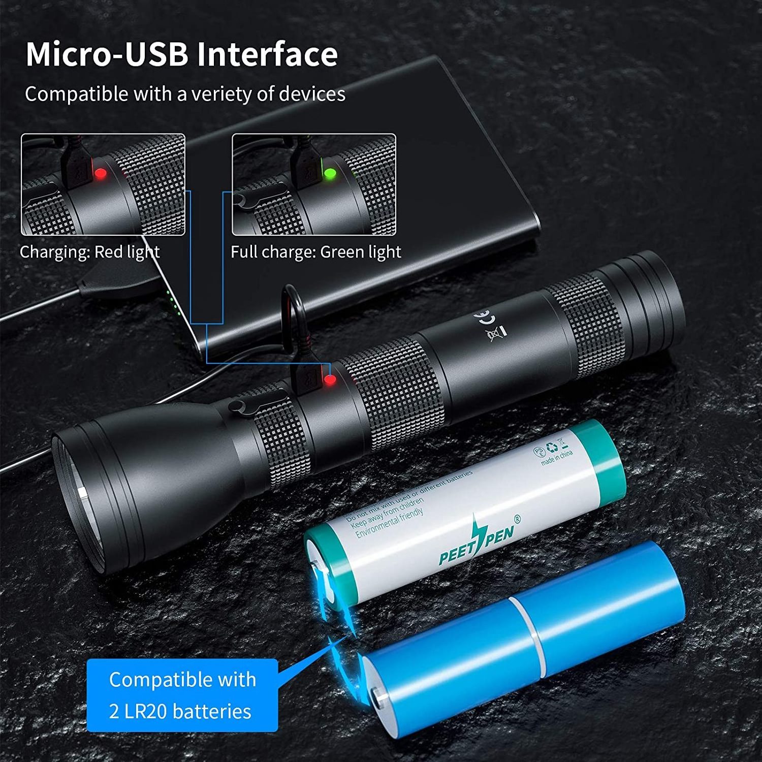 1000M High Power Long Range Distance Hunting Flashlight Torch Powerful Led Usb Hunting Flashlight Light