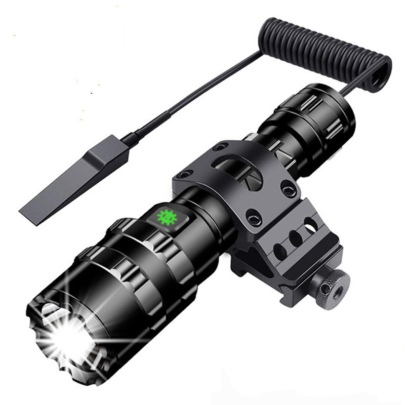 Bike Flashlights Mouse Rat Tail Switch 1600 Lumen Super Bright Zoom Led Rechargeable Flashlight for Cycling