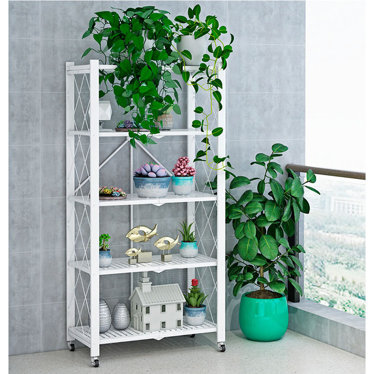 foldable metal rack kitchen free Installation storage shelf