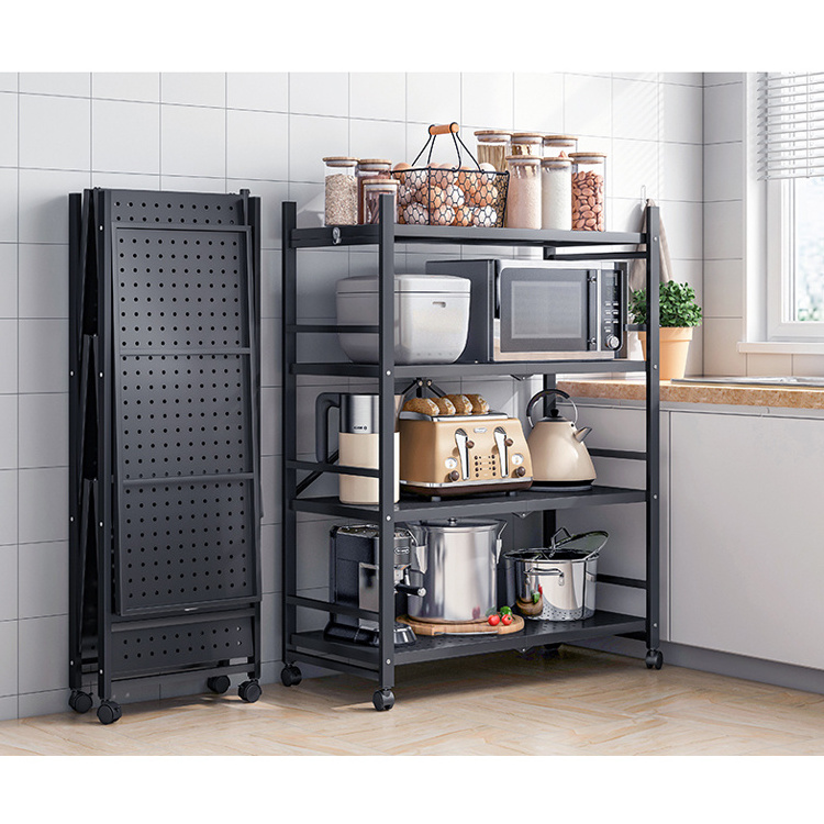 foldable metal rack kitchen free Installation storage shelf