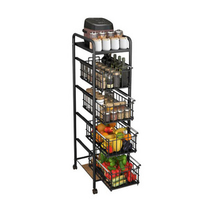 Kitchen rack wrought iron layered pot cover pot rack seasoning bottle sorting rack