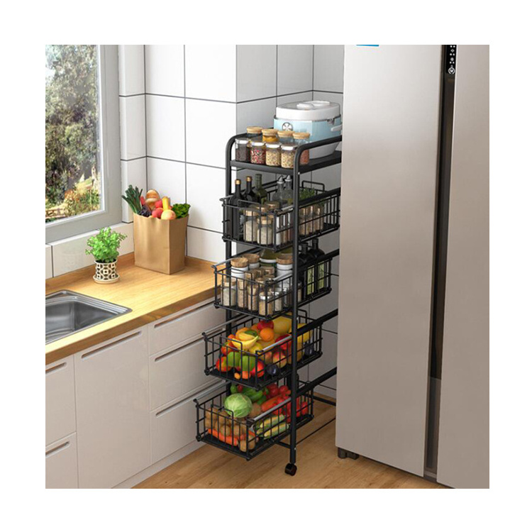 Kitchen rack wrought iron layered pot cover pot rack seasoning bottle sorting rack