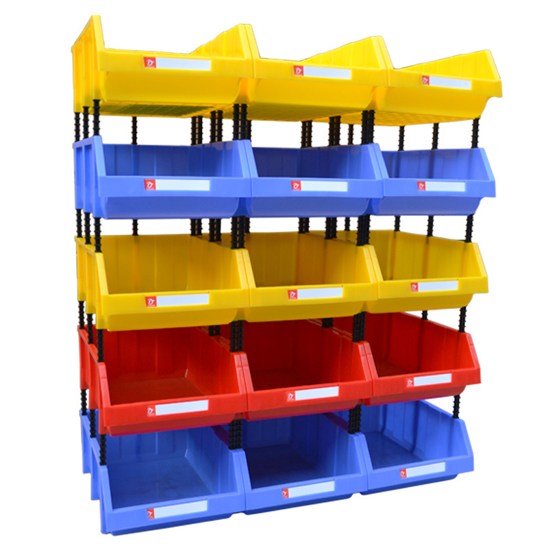 Stackable plastic spare parts storage warehouse work parts shelving for bin