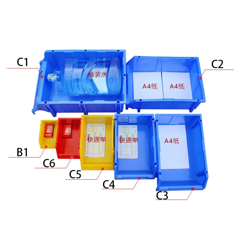 warehouse picking plastic stackable small parts box  industry storage bin with dividers