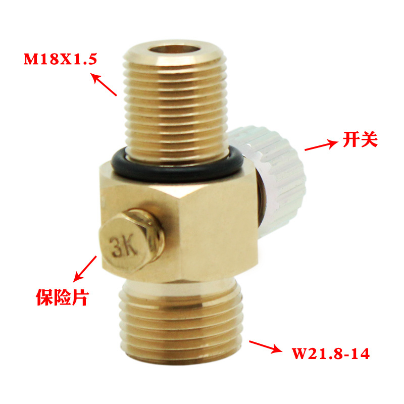 High Quality Paintball Co2 Cylinder On/off Valve M18*1.5 To W21.8-14 Adapter