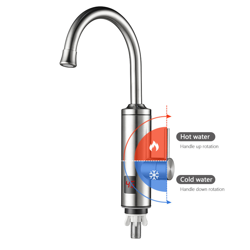 Hot sell 220v Quick heating Quick install Mini instant electric hot water faucet Wholesale heater faucet with Led digital