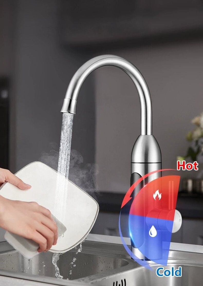 Hot Selling Electric Water Kitchen Faucets With Led Digital Display 3s Instant Tankless 3000w Hot Water Heater Fast Heating Tap