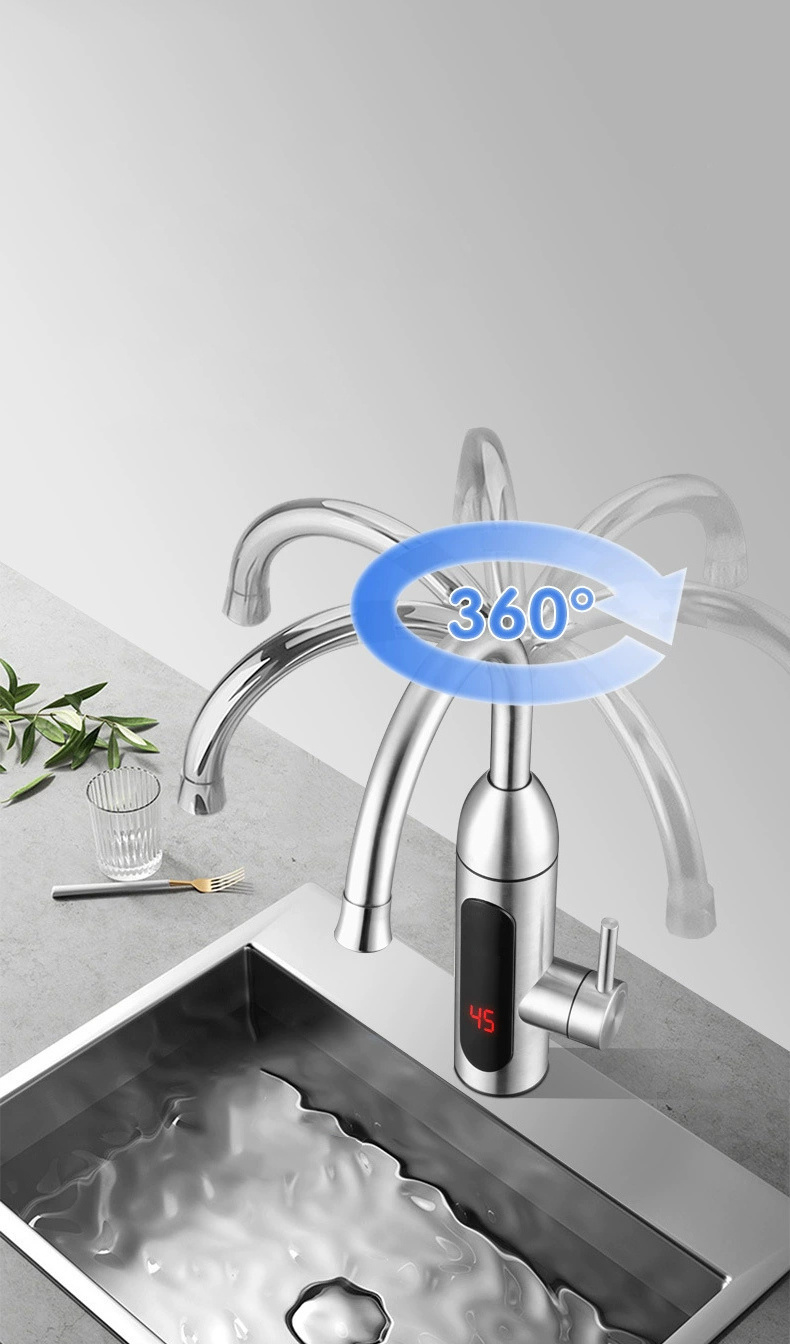 Hot Selling Electric Water Kitchen Faucets With Led Digital Display 3s Instant Tankless 3000w Hot Water Heater Fast Heating Tap