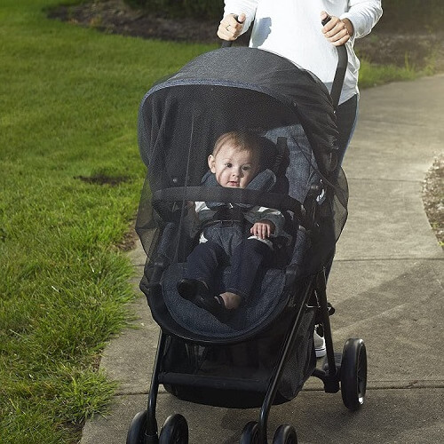 Portable Circular Black Baby Stroller Sun Shade Mosquito Net