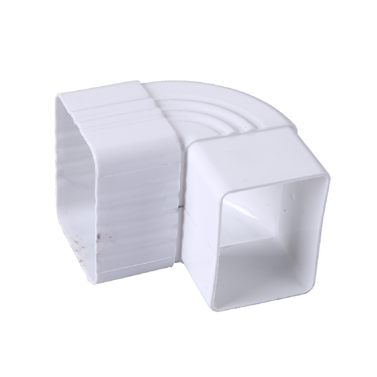 CE certificate 7 inch PVC Square Rain Gutter Fitting 90 degree Elbow