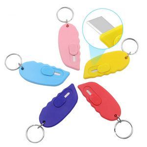 Portable Utility Knife Mini Cute Pocket Paper Letter Opener Office School Stationery Box Envelope Cutter Keychain Knife