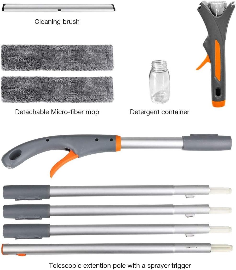 Spray Window Squeegee Cleaner Tool  3-in-1 Window Washer Cleaning Kit