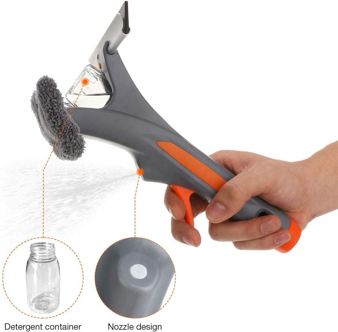 Spray Window Squeegee Cleaner Tool  3-in-1 Window Washer Cleaning Kit