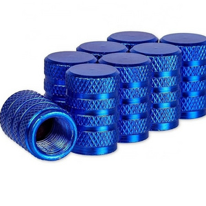 10pcs Blue Aluminum Valve Caps for Car Schrader with Gasket Tyre Valve Caps for Bicycle Motorcycle Scooter Air Dust Cover Caps