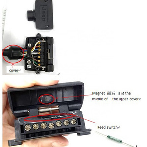 Cheapest flat connector Australia plastic12v  7 pin trailer plug  flat adapter socket with reed switch open circuits connector