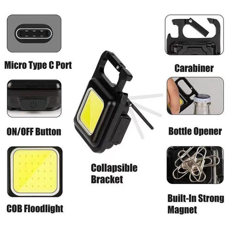 Keychain Portable Pocket Light Camping Led Lantern Mini Flashlight