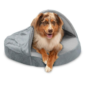 Round shape luxury orthopedic memory foam xxl  dog sofa mattress round pet bed for small medium and large dogs