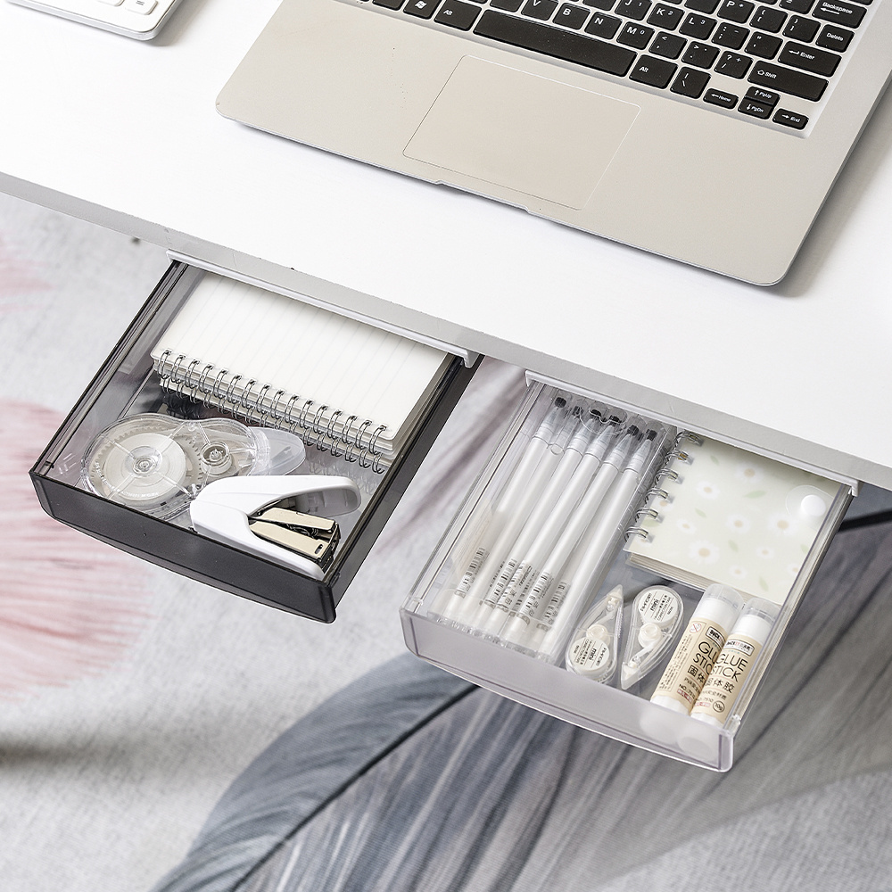 Hot Sale Attachable Under Desk Storage Drawer Self-Adhesive Hidden Pencil Box Office Organizers and Storage Drawers