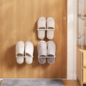 Wall Mounted Metal Slippers Shoe Organizer Hanging Rack For Home