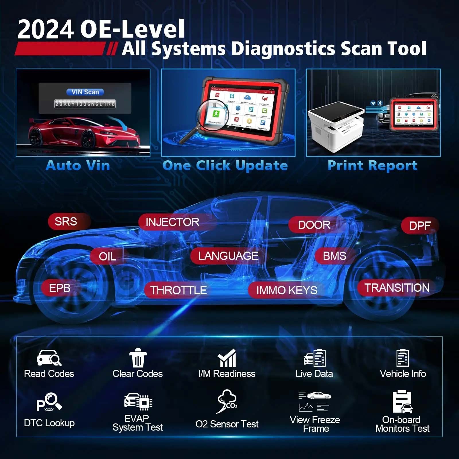 2024 LAUNCH X431 IMMO ELITE Car Diagnostic Scanner Machine  New and Smart Programming Tool with 2 Years Update