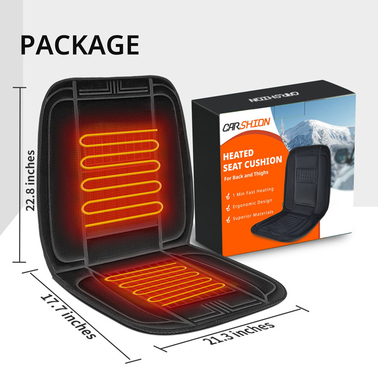 Portable Foldable Washable Heated Seat Car Cover Seat Cushion Fast Heat Soft Warm Heated Seat Cover