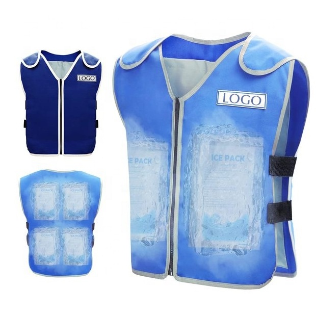 Hot Weather Ice Reflective Cooling Vest Working in the Heat Men Women Cool Jacket with Self Filling Ice Packs