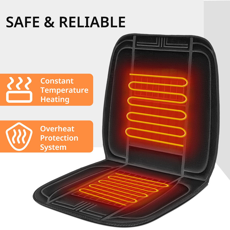 Portable Foldable Washable Heated Seat Car Cover Seat Cushion Fast Heat Soft Warm Heated Seat Cover