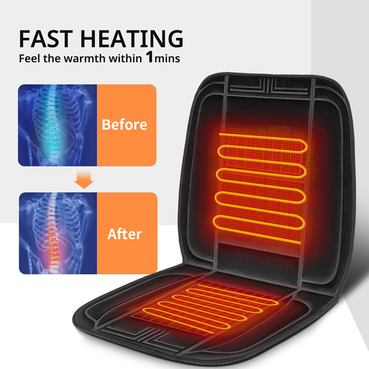 Portable Foldable Washable Heated Seat Car Cover Seat Cushion Fast Heat Soft Warm Heated Seat Cover