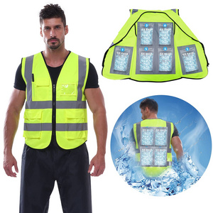 Men Women Outdoor Work Fishing Climbing Cycling Cooling Vest Cool Ice Vest with cooling Ice packs for Heat Relief