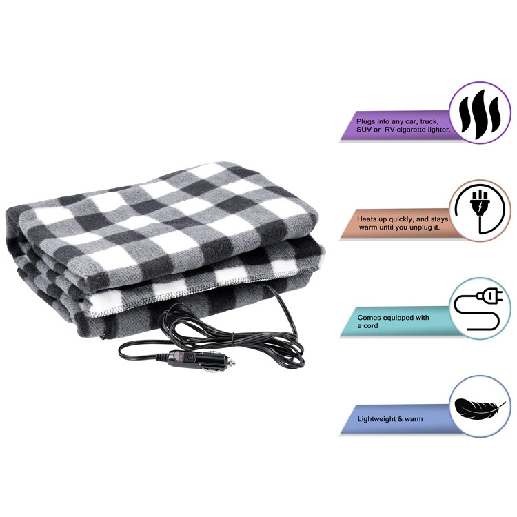 Warm Heated Fleece Travel Heating electric heated blankets Throw Blanket Electric Car Blanket  For Car and RV Cold Weather