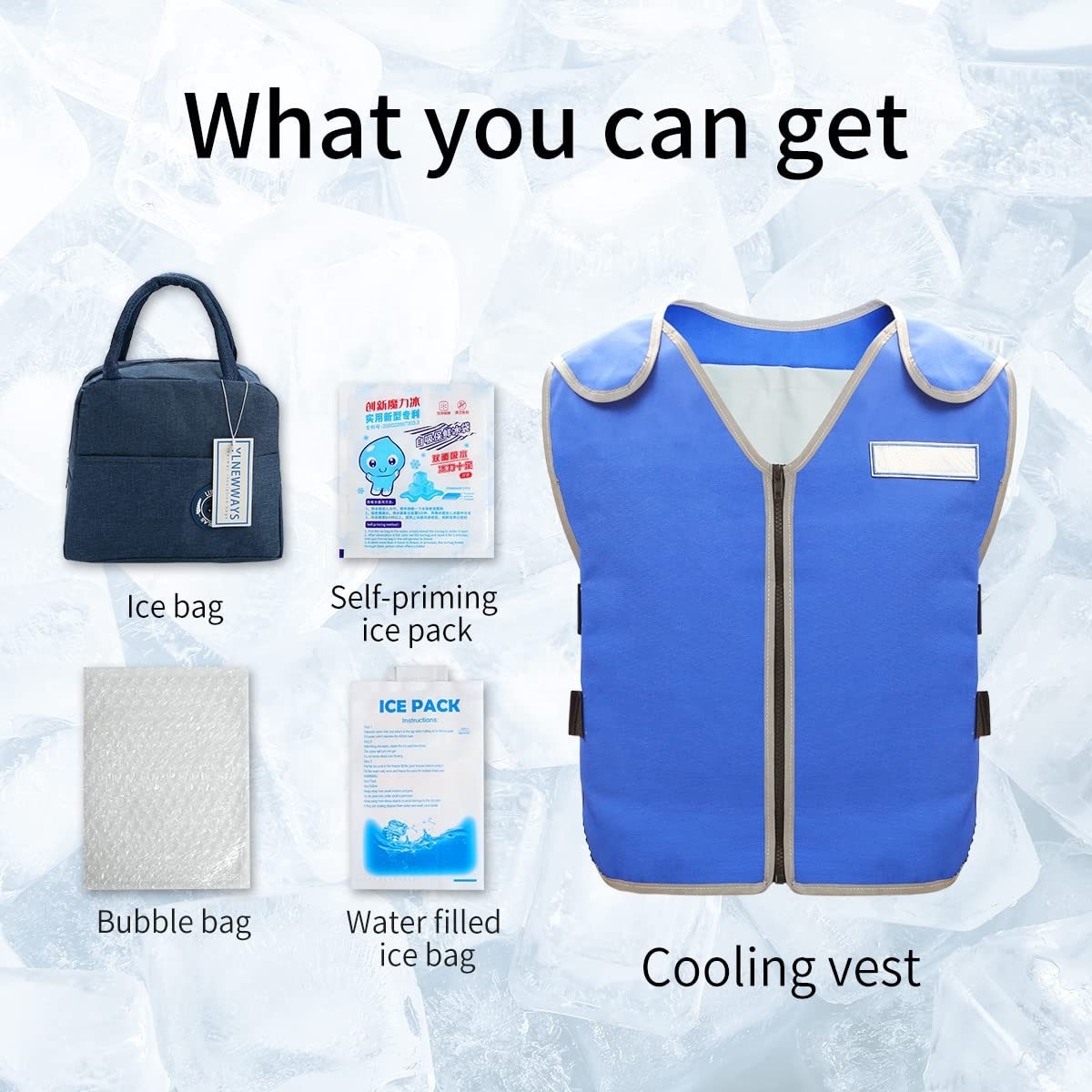 Cooling Vest for Men&Women Hot Weather,Ice Reflective Vest with 24 PCS Ice Packs,Cooling Clothes for Work in the Heat